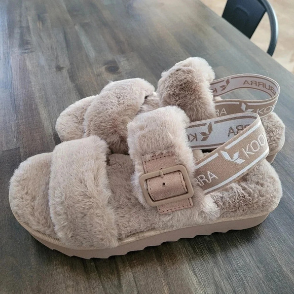 NWOB Koolaburra By UGG Amphora Fuzz-Oh Faux Fur Sandal - Picture 5 of 11